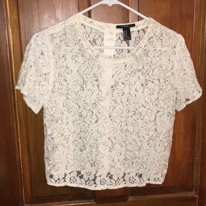Lace/beaded crop top